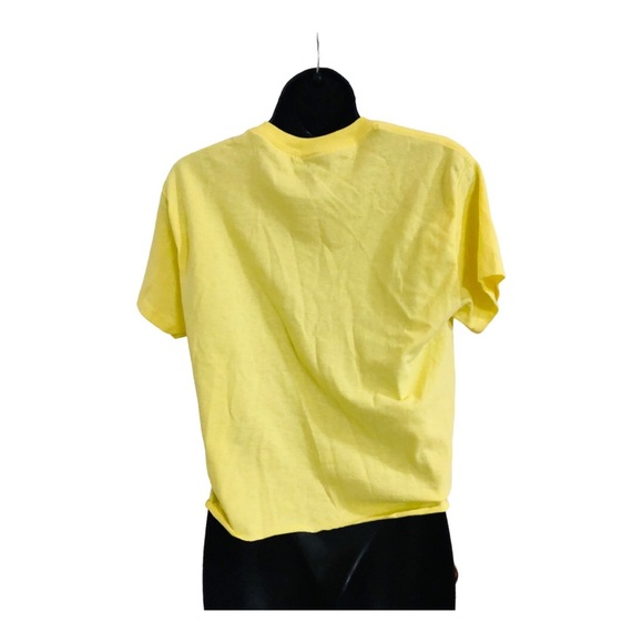 playboy‎ yellow slightly crop raglan hem iconic playboy logo t-shirt size small - Picture 11 of 11
